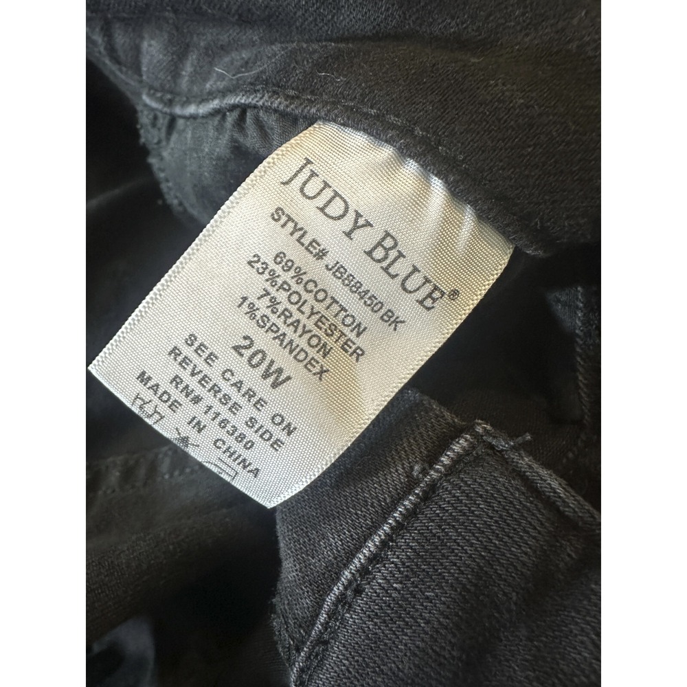 Judy Blue High Rise Skinny Black Denim Jeans Jb88450 Women's Plus Size 20W 20 - Picture 6 of 14